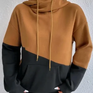 Women's Color Block Pullover Hoodie (MOQ 50 pieces)
