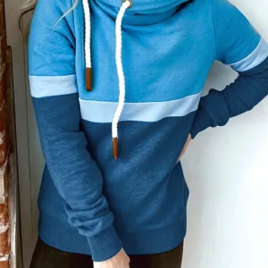 Women's Contrast Panel Pullover Hoodie (MOQ 100 pieces)