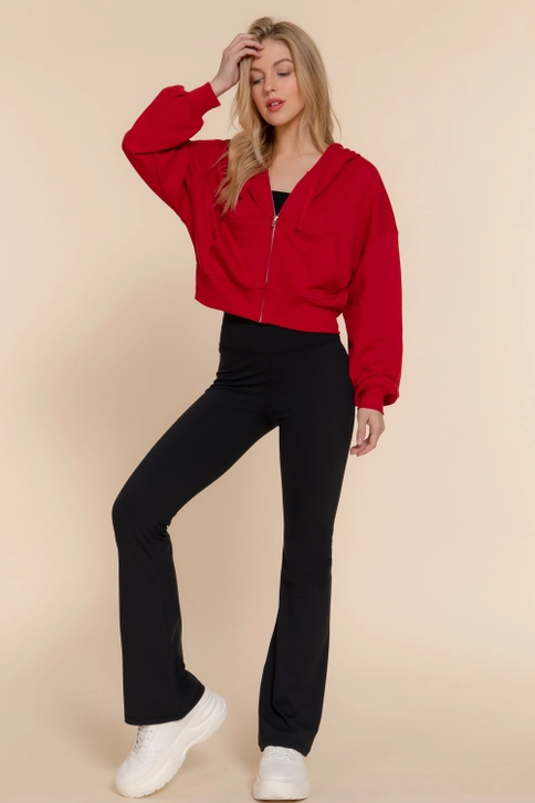 Women's Cropped Zip Up Hoodie (MOQ 30 pieces) - Image 3