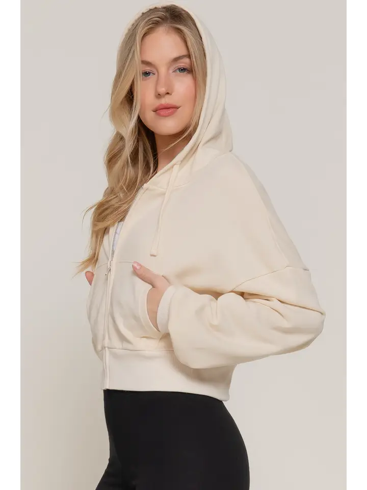 Women's Cropped Zip Up Hoodie (MOQ 30 pieces) - Image 12