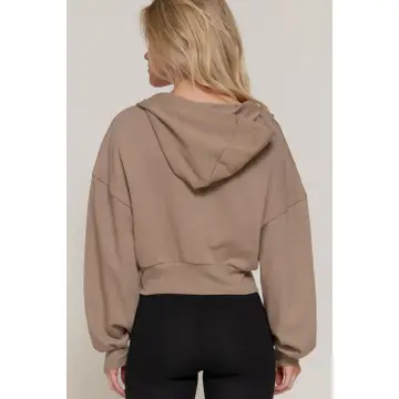Women's Cropped Zip Up Hoodie (MOQ 30 pieces) - Image 9
