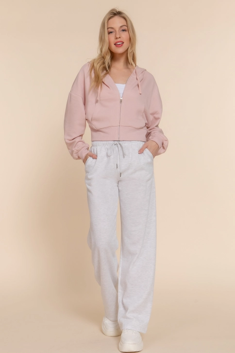 Women's Cropped Zip Up Hoodie (MOQ 30 pieces) - Image 7
