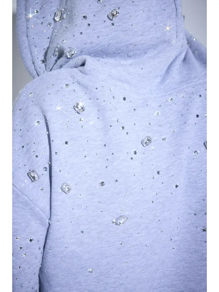 Women's Cropped Mixed-size Rhinestone Hoodie (MOQ 50 pieces) - Image 5