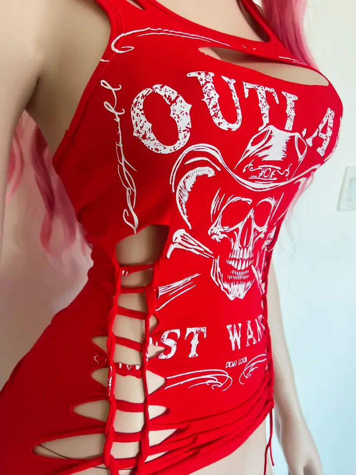 Women's Gothic Punk Cutout Tank Dress (MOQ 50 pieces) - Image 4
