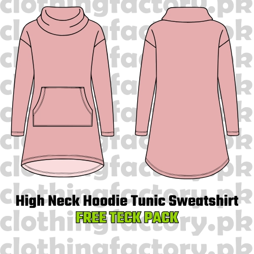 free teck pack tunic sweatshirt kangaroo pocket hoodie